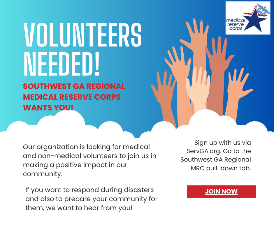 Volunteer: Sw Ga Regional Medical Reserve Corps - Southwest Georgia 